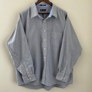 Chaps Mens Button Up Shirt  / Grey / 18-18.5 - 34/35